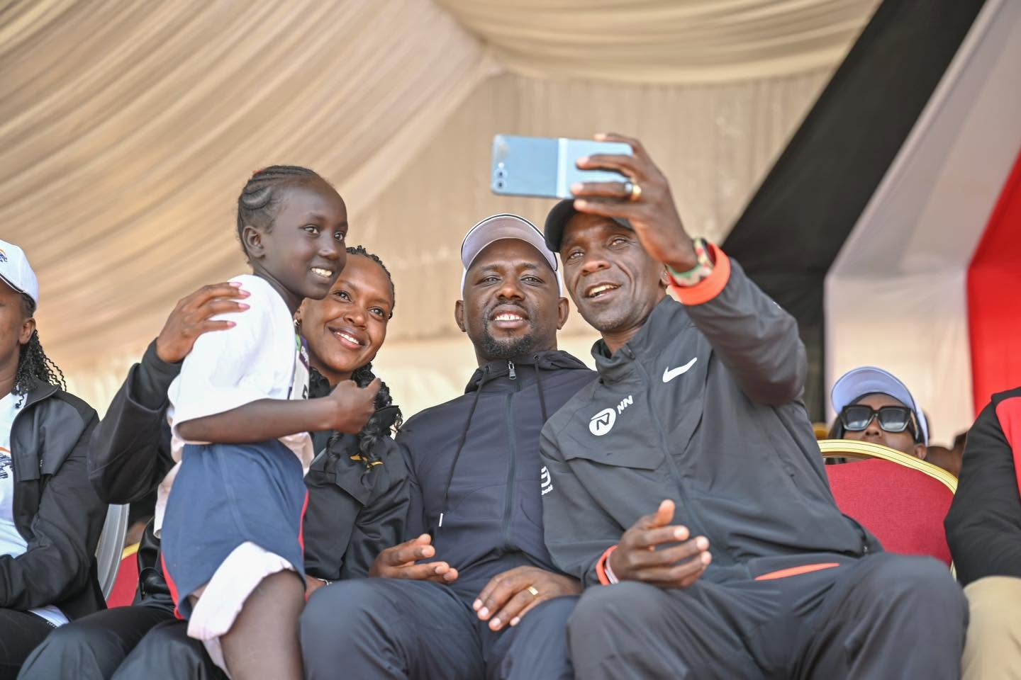 Children with foundation supporters